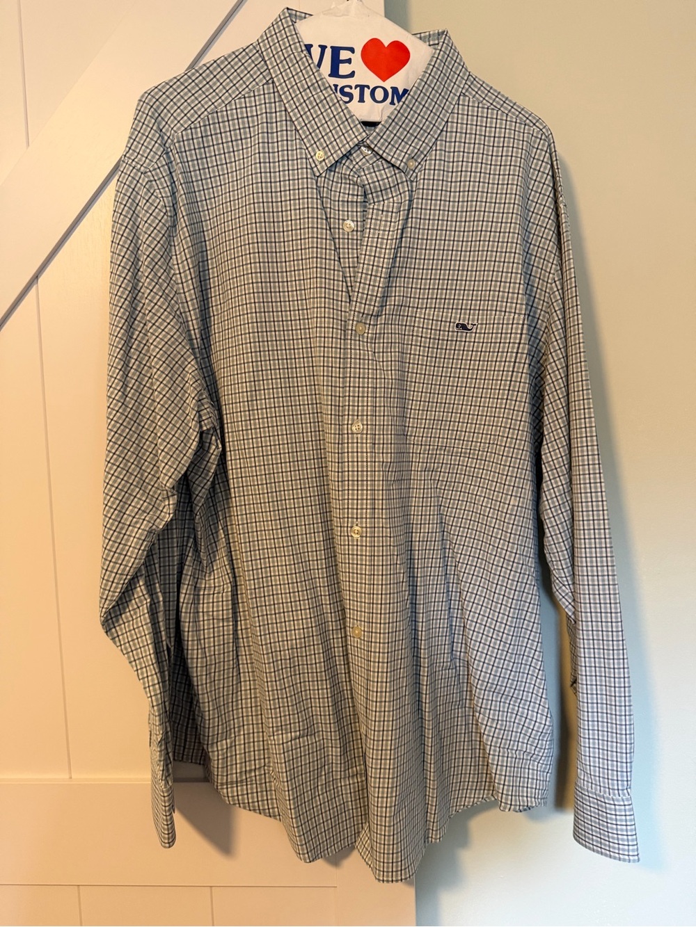 Vineyard Vines Men's Green, Blue and White Checked Classic Fit Tucker Shirt